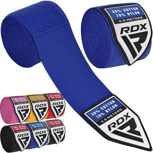 RDX Fasce Boxe Guanti Interni, 4,5 Metri 180 Pollici Elastiche Bendaggi, Polso Mani Protezione Sottoguanti, Pugilato Bende per Arti Marziali Muay Thai MMA Kickboxing Punzonatura Allenamento Hand Wraps