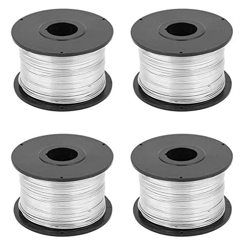 4 Rotolo di Filo di Acciaio Tondo, 110 m 0,8 mm di Bobina di Filo di Legatura per Tondo per Cemento Armato, Bobina di Filo per Tiranti per Tondo per Cemento Armato, per Legatrice Automatica di Barre