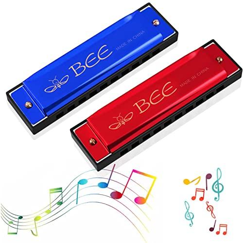2 Pezzi Armonica a Bocca Bambini,Blues Harmonic 10 Fori,Armonica Diatonica in do per Principianti,Può Essere Utilizzata Come Regali Di Compleanno,Regali Scolastici,Souvenir Per Le Vacanze
