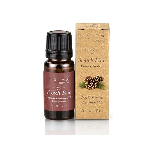 MateoEssentialOils – Olio essenziale naturale di Pino Silvestre (Pinus sylvestris) – profumo legnoso e fresco – Adatto per diffusori, aromaterapia,profumazione degli ambienti,sauna e massaggi – 10 ml.