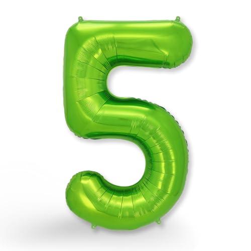 FUNXGO Palloncino Numero 5 Verde - Decorazioni Compleanno 5 Anni - Vola con l'Elio - Feste Decorazione di Compleanno