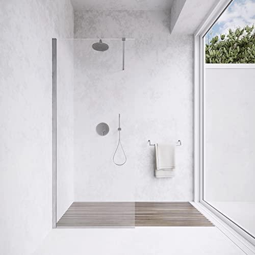 Box Doccia 100cm Walk-in Altezza 200cm Vetro Temperato Trasparente da 8mm con Trattamento Anticalcare mod. Lazaros