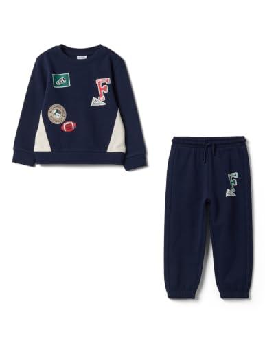 OVS KIDS Completo jogging blu in puro cotone con applicazioni sportive per bimbo