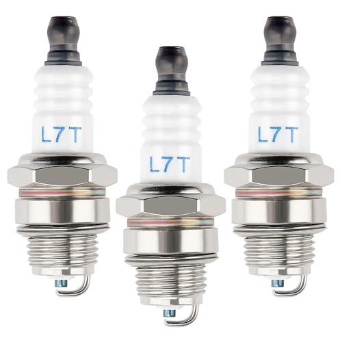 VooGenzek 3 Pezzi L7T Candela Sostituzione, L7T Candela per Tosaerba, BM6A / L7T Candele di Accensione Sostituire, Candela da 2 Tempi, per Motosega Decespugliatore da Giardino Tosaerba