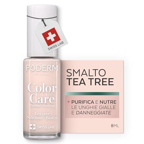 PODERM - MICOSI DELLE UNGHIE | Smalto colorato TEA TREE | Prevenzione e trattamento delle unghie gialle/danneggiate dalla MICOSI | TRATTAMENTO E COLORE | Mani/Piedi | Swiss Made
