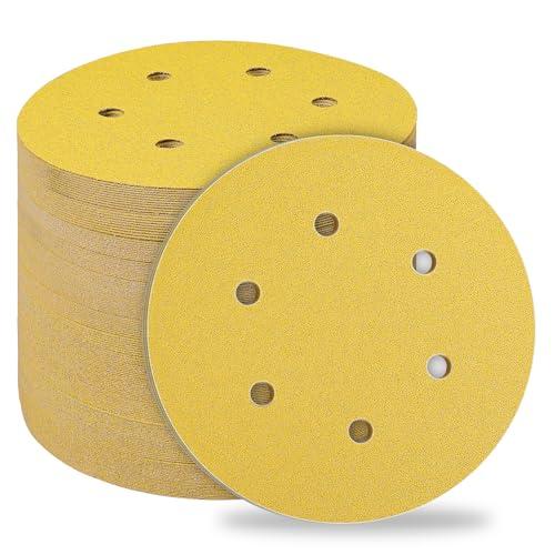 STEBRUAM 50Pz Dischi Abrasivi 150mm 6 Fori Grana 80 Carta Vetro magico Abrasiva Smerigliatrice a Grossa Cuscinetti per Levigatrice Orbitale
