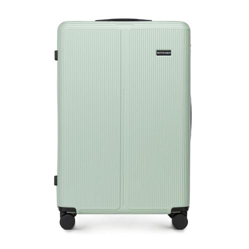 WITTCHEN Stripes Line Valigia grande (XL) | 76,5 × 50 × 29 cm (96 L), ABS rigido, 4 ruote 360° e lucchetto a combinazione | Trolley grande formato XL, Ryanair/ITA Airways - Colore: Verde menta