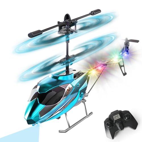 VATOS Elicottero RC Elicottero telecomandato 2.4G con luce LED, altezza fissa, decollo con un solo tasto, aerei RC per interni festival per ragazzi ragazze