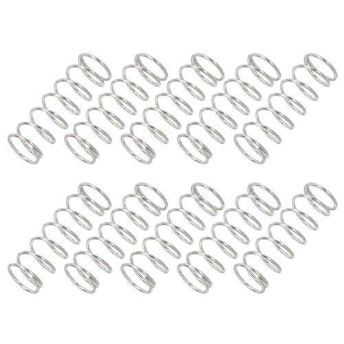 PATIKIL Molla a Compressione, Dia Filo 1mm x OD 12mm x L 35mm, 10 Pz Molla a Compressione Acciaio Inossidabile 304 Kit Assortimento Piccole Molle per Riparazioni Negozio e Casa