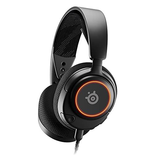 SteelSeries Arctis Nova 3 - Cuffie da gioco multisistema - Driver Hi-Fi - Audio spaziale a 360° - Luci RGB - Padiglioni AirWeave in memory foam - Super leggere - PC, PS5, PS4, Switch