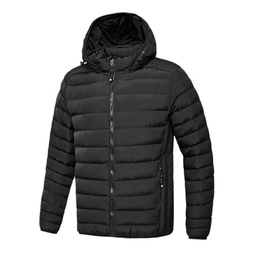 TONY BACKER Giubbotto Jacket Giacca Uomo Invernale con Cappuccio Rimovibile, Giubbino Giacchetto Uomo Giubbini Giubbotti Invernali Caldo Antivento (XL, Nero)