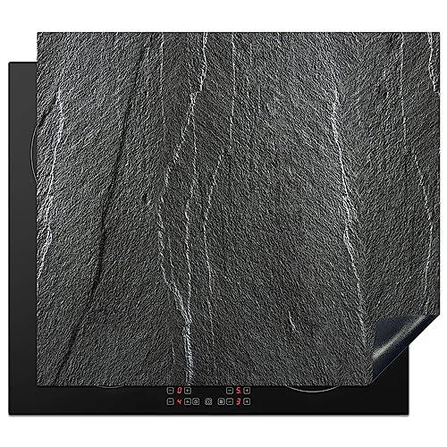 KitchenYeah© Protezione Piano Induzione 60x52 cm Cucina Copri Fornelli Proteggi di Cottura Antiscivolo Tappetino Pietra - Antracite - Grigio - Struttura in pietra
