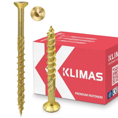 KLIMAS Viti per legno - Torx set - Testa Svasata Piana - Viti multiuso - viti legno - Viti autofilettanti per legno - Giallo Zinco viti per legno torx - set viti da 3x30 mm - 500 pezzi