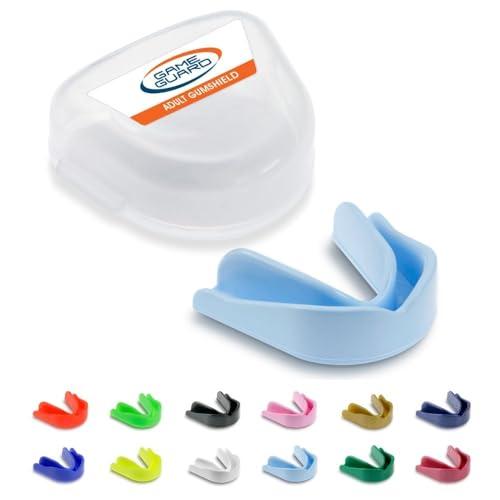 Game Guard paradenti/protezione gengivale – Paradenti/protezioni gengivali modellabili Colori a scelta – Adulto/Junior/Bambini/Bambini/Giovani – Approvato CE, Ottimo per sport scolastici, rugby hockey