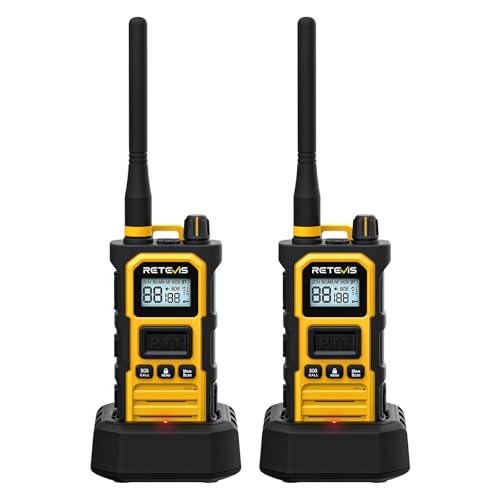 Retevis RB648 Pro Walkie Talkie a Lungo Raggio, IP67 Impermeabile Radio Bidirezionale, Qualità Audio Migliorata, 2800mAh, Walkie Talkie ad Alta Potenza per Adulti per Cantiere e Fabbriche (2 Pezzi)