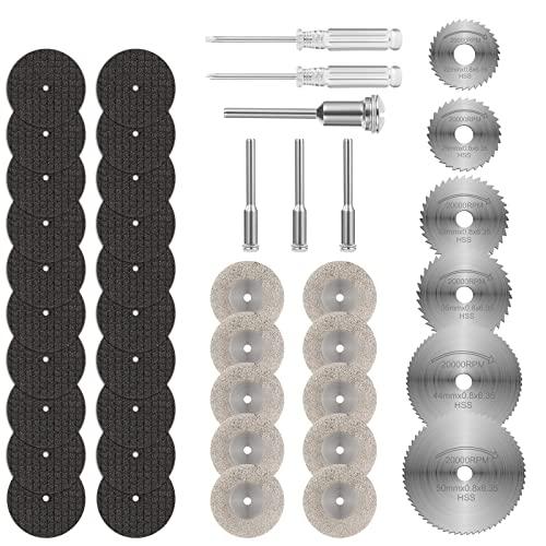 Flintronic Dischi da Taglio per Utensile Rotante per Metallo HSS in Resina Diamantata, per Legno, Plastica, Rame, Alluminio -36 Pezzi