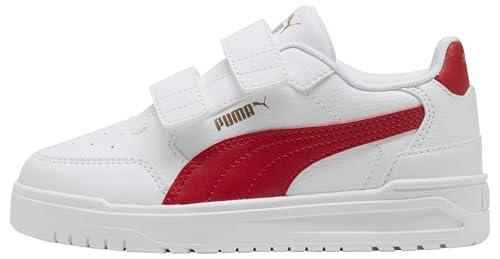 PUMA Shuffle Downtown Lo V PS Sneaker, White-Candy Apple Gold, 13 UK Bambino, Puma Bianco Candy Apple PUMA Oro, 32 EU