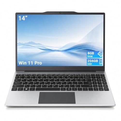 Breloom PC Portatile 14 Pollici, 8GB RAM 256GB SSD, Win 11 Pro Laptop, Processore AMD A9 fino a 3,2GHz, Display IPS, WiFi 5, Notebook per Studenti, Ufficio e Casa