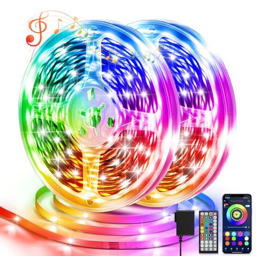 Striscia LED, 10M/15M/20M/30M Luci LED Camera da Letto Multicolor Bluetooth APP Controllato LED Strip
