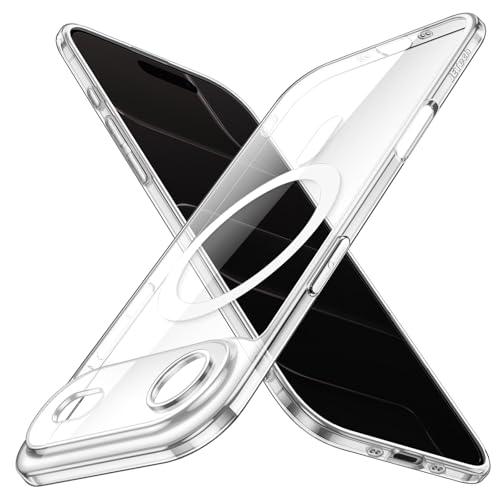 JETech Cover Magnetica Slim per iPhone 17 Air Compatibile con MagSafe, Protezione Completa per Obiettivo della Fotocamera, Custodia Ultra Sottile Leggera Trasparente (Trasparente)