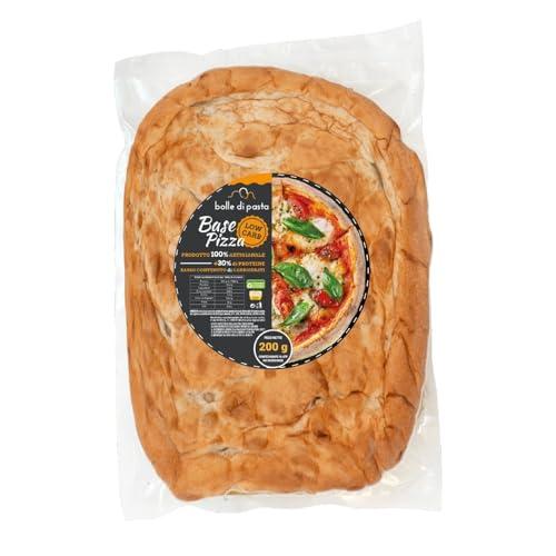 Bolle Di Pasta® Base Pizza Low Carb-Keto – 100% Artigianale, 30% Proteine, Basso Contenuto di Carboidrati – Ideale per una Pizza Gustosa e Leggera–Protein Pizza,Cibo Proteico - 1 pezzo 200g (2 Unità)