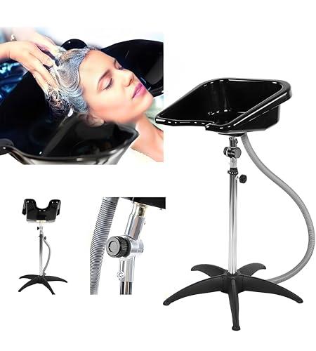 App Life Lavatesta Portatile per Parrucchieri - Altezza Regolabile e Tubo di Scarico Retraibile - Dispositivo Medico di Classe I - Professionale, Nero (Altezza Regolabile)