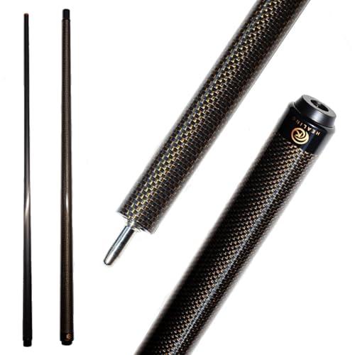 KHEALING Stecca da Biliardo in Fibra di Carbonio da 58 Pollici, Struttura 1/2, connettore a 3 Denti, Punta da 12,4 mm, 540-567 g, Adatta per Giocatori di Biliardo Professionisti (Giallo)