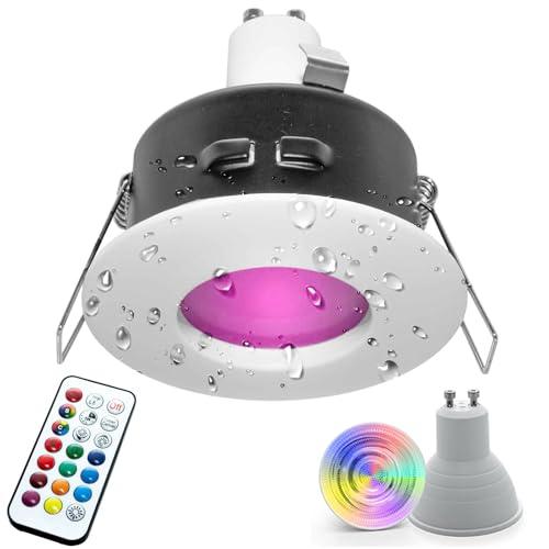 Planetitaly Faretto led box doccia 6W bagno turco cromoterapia IP65 GU10 lampada RGBW 6000K