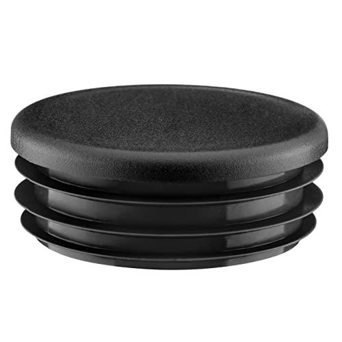 EMFA Tappo alettato tondo 60 mm Nero 4 pezzi - Tappi a lamelle rotondi 60mm per tubo - Terminali in plastica protettivi 6 cm