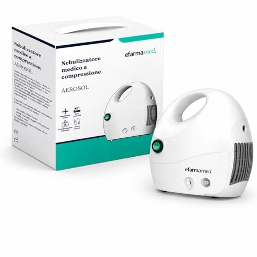 eFarmaMed Aerosol a Compressore AXD-305 per Adulti e Bambini, Nebulizzatore Silenzioso con Particelle 1-5 μm, Terapia Inalatoria Domestica, Dispositivo Medico