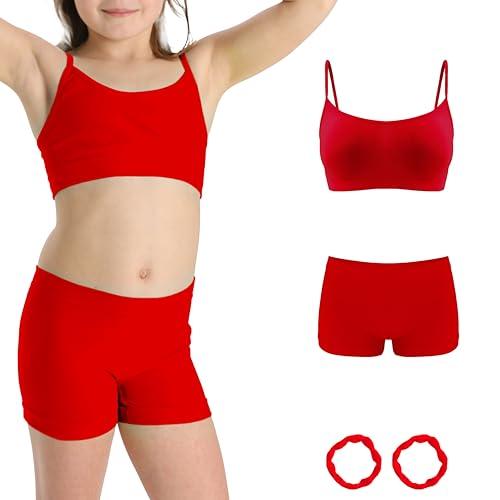 Risalti Set Top Bambina e Pantaloncini in Microfibra - Top e Culotte Bambina Morbidi, Completo Intimo Bimba Senza Cuciture ed Etichette, Bracciali Colorati Omaggio - Made in Italy