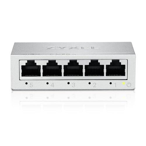 Zyxel Switch a 5 Porte Gigabit Non Gestito | Ethernet Splitter | Montaggio a Parete o da Tavolo [GS-105B v5]