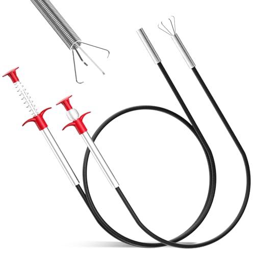 2 Pezzi Pinze per Artigli Flessibili, 160cm/60cm Pinza Artiglio Flessibile, Pinza Scarico, Stura Lavandini e Scarichi Spirale Pulizia Tubi, Pinza Pulizia Scarico per Cucina, Bagno e Fogne