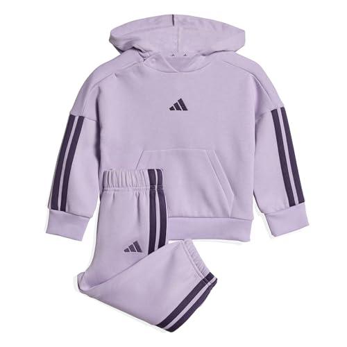 adidas Unisex - Bimbi 0-24 ESSENTIALS HOODED JOGGER, Powder Plum/Aurora Plum, 3-4 Years