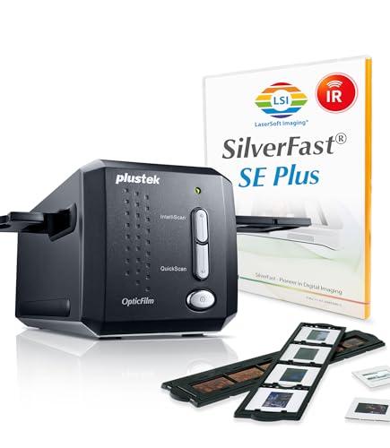 Plustek OpticFilm 8200i SE - Scanner per pellicole e diapositive da 35 mm. 7200 dpi, rimozione polvere/graffi a infrarossi integrata. Bundle Silverfast SE Plus 8, supporto Mac e PC
