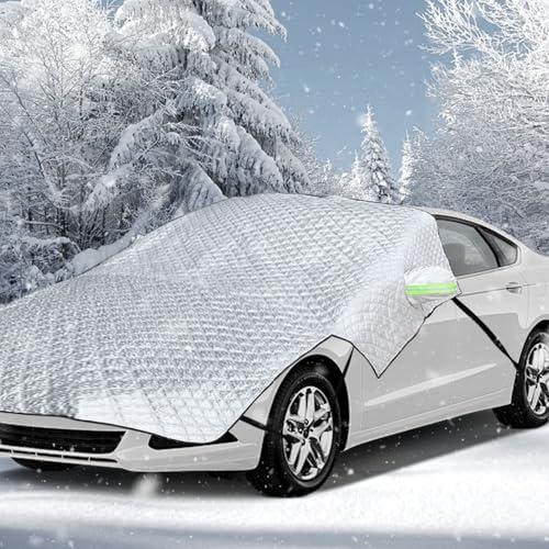 SRJEQC Copri Parabrezza Auto Ghiaccio 242 * 230cm,Telo Parabrezza Auto antigelo Pieghevoli con Copertura per Specchietto,Antigelo, Resistente a Neve, Polvere, Raggi UV,per Maggior Parte dei Veicoli