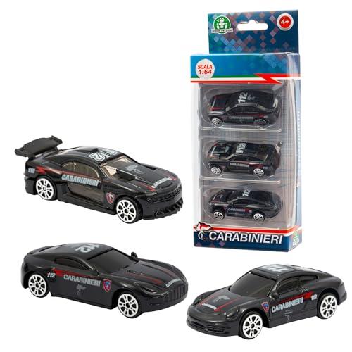 Giochi Preziosi - Carabinieri Set 2 Composto Da 3 Veicoli, Macchine Die Cast A Ruota Libera In Scala 1:64, Macchinine Per Bambini A Partire Dai 4 Anni