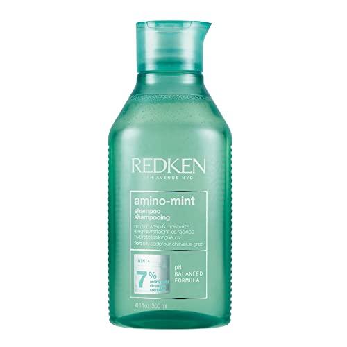 Redken Shampoo, Con Menta Piperita per Capelli Grassi e Cuoio Capelluto Irritato, Deterge e Rinfresca le Radici Senza Appesantire, Amino Mint, 300 ml