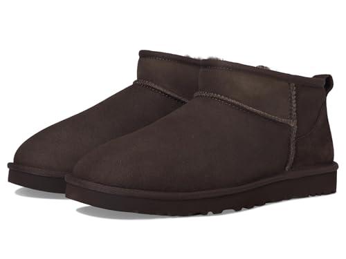 UGG Stivali da uomo Classic Ultra Mini in pelle Regen Fashion, Cacao in polvere, 43 EU