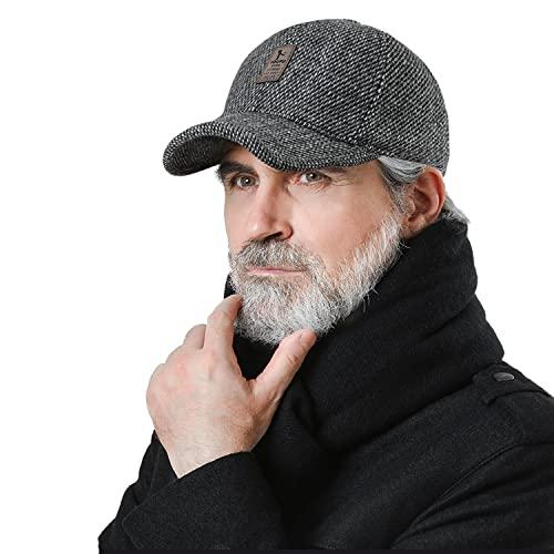 CLAPE Cappellino Paraorecchie Uomo Old-School Style Baseball cap with Earflaps Men’s Wool Winter cap Fullcap con Wool Outdoor Trucker cap
