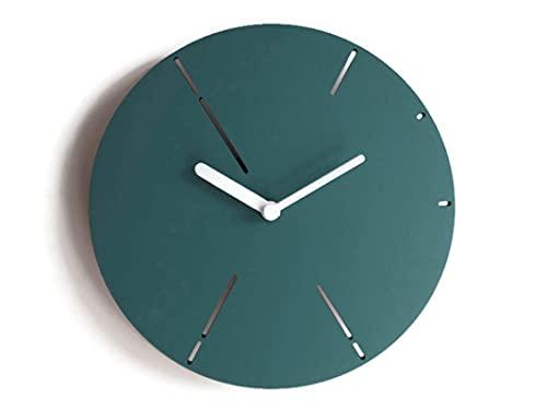 28cm Orologio da muro moderno silenzioso in legno ispirato ai numeri primi colorato come verde petrolio Orologi da parete per camera letto senza ticchettio Design italiano particolare ed originale