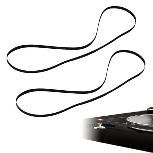 2 Pezzi Cintura per Giradischi, Cinghia Giradischi, Cintura per Grammofono, Cintura Giradischi in Gomma Nera con Giradischi Cintura di Ricambio per fonografo