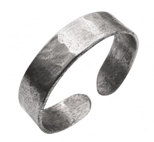 Antica Fucina Rho® Anello Regolabile in Titanio Puro | Fine ed Essenziale – Spessore del metallo 0,8 mm | Lavorazione Artigianale - Creato a Mano in Italia | per Uomo e Donna | Unisex | mod. ROMA