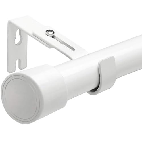 Bastone Tenda Aste per Tende Bastone Tenda Estensibile con Supporto per Soggiorno Camera 84-150CM(Bianco Φ25mm)