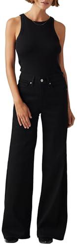 Levi's 318 Shaping Wide Leg Jeans, Soft Black, 29W / 30L Donna