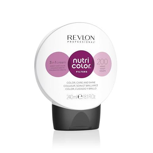 Revlon Professional Nutri Color Filters, Maschera Per Capelli Colorante 3 In 1, Colore, Trattamento E Luminosità Intensi (240ml), 200 Viola