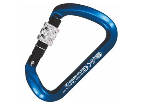 Kong. Large Multiuse Screw Sleeve. Moschettone in Alluminio. Sistema Keylock, Apertura Extra-Large. Arrampicata e Alpinismo. Made in Italy. CE EN 12275 CE EN 362/B UIAA. 27 kN di carico. Peso 73g.