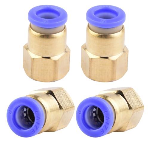 Set di 4 raccordi pneumatici con diametro esterno da 8 mm x 1/4