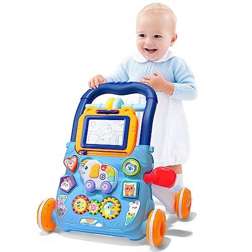 Aolso Primi Passi per Bambini con Lavagna Magnetica, Girello per Imparare a Camminare, Giocattolo 6+ Mesi