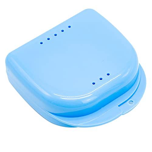 1 Pezzi Dental Box Portaprotesi In Plastica,Con Fori Di Sfiato E Coperchi Con Cerniera,Per Dentiera, Custodia Bite Dentale, Ortodonzia, Paradenti (blu)